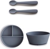 Mushie Silicone Suction Servies set met Spoon Tradewinds