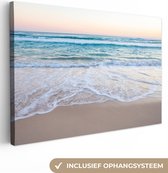 Canvas Schilderij Strand - Zee - Pastel - 60x40 cm - Wanddecoratie