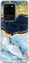 HappyCase Samsung Galaxy S20 Ultra Hoesje Flexibel TPU Blauw Marmer