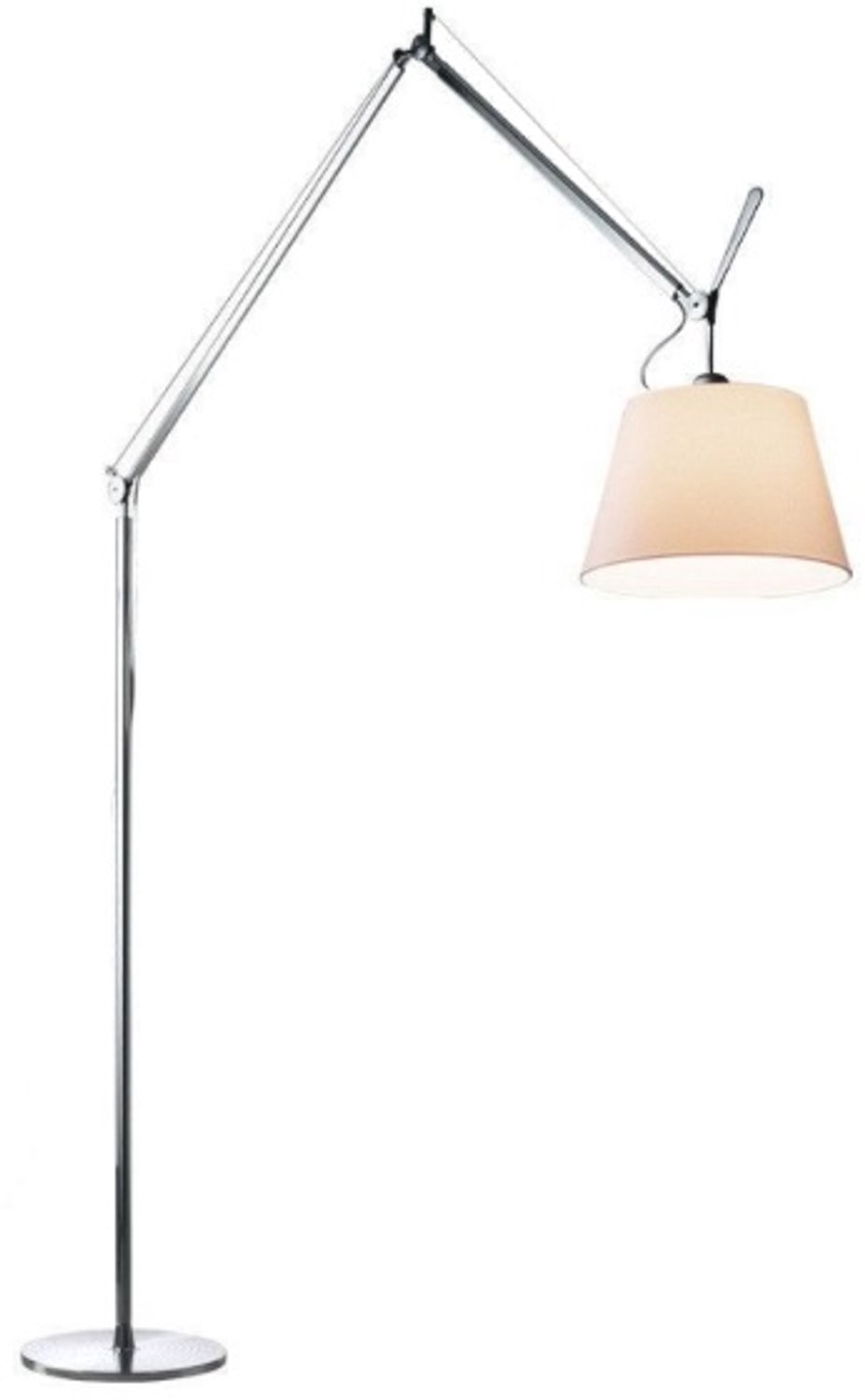 Artemide Tolomeo Mega vloerlamp schakelaar aluminium/Ø 32 cm perkament