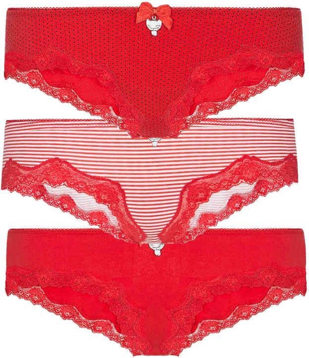 Pussy Deluxe - Set of 3 Slip - XXL - Rood
