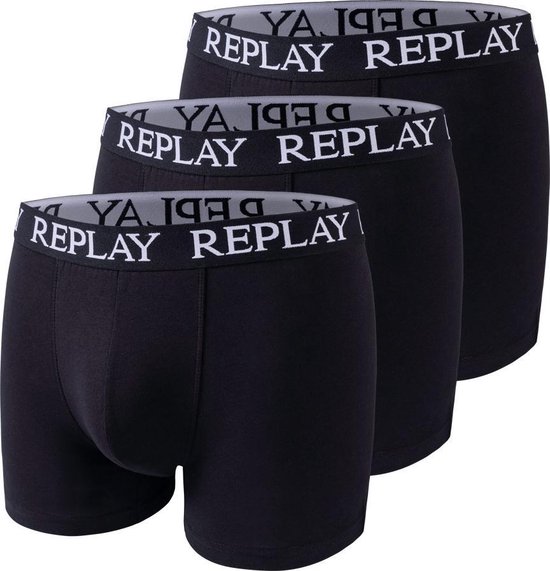 Replay - Lot de 3 boxers basiques homme - Noir - Taille M | bol.com