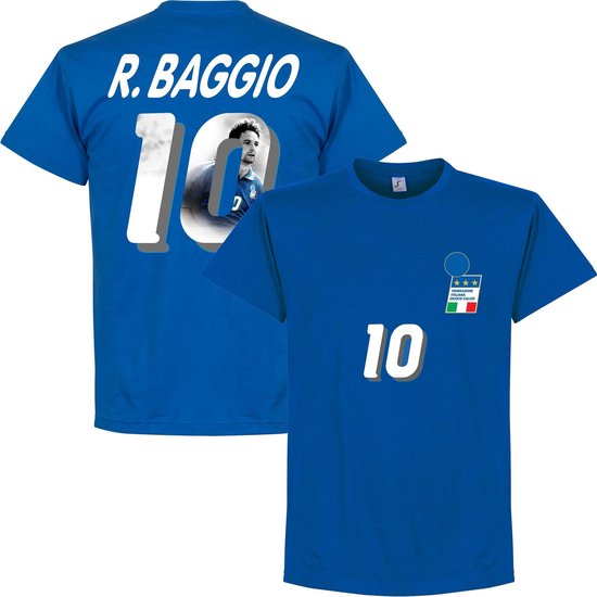 Italië 1994 Baggio 10 Gallery T-Shirt - Blauw - L