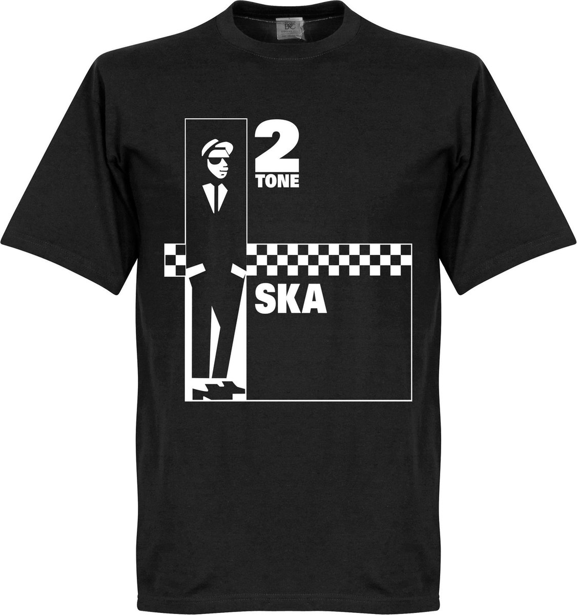 2 Tone Ska T-Shirt - Zwart - L