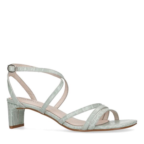 koffer Sitcom Vergelijkbaar Sacha - Dames - Mint crocoprint sandalen met smalle hak - Maat 40 | bol.com