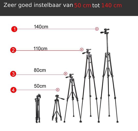 Universeel Verstelbaar Vloer Statief voor Smartphones Zwart