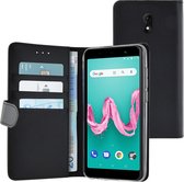 Azuri walletcase magnetic closure & cardslots - zwart - Wiko Lenny 5