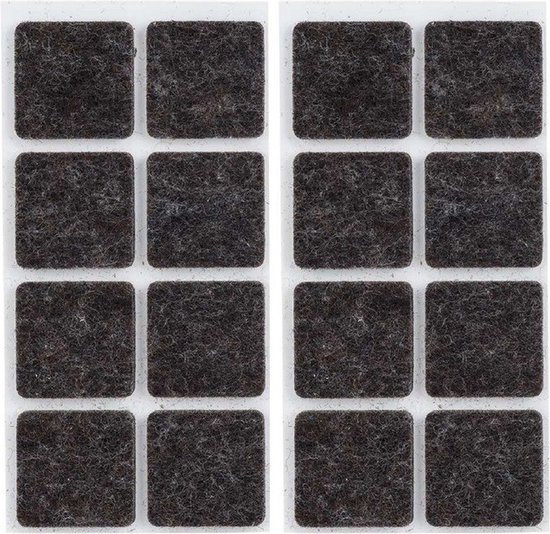 16x Feutre de meuble carré noir / goujons antidérapants 2,5 cm - Feutres de  protection