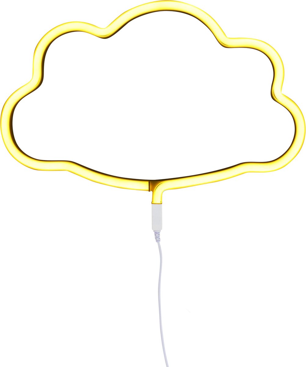 Neon stijl lamp: Wolk - geel| A Little Lovely Company