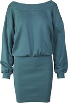 Dames Sweaterjurk Ladies Sweat Off Shoulder Dress