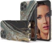 Apple iPhone 11 Marmor Design Back Cover Hoesje - Zwart & Goud