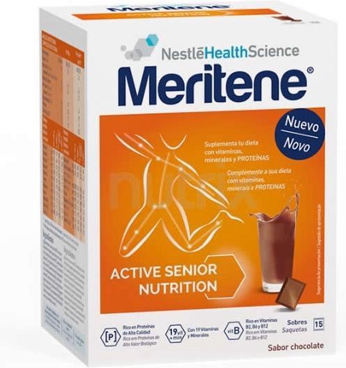 Shake Meritene Fuerza Y Vitalidad Chocolate 15 Units 30 g