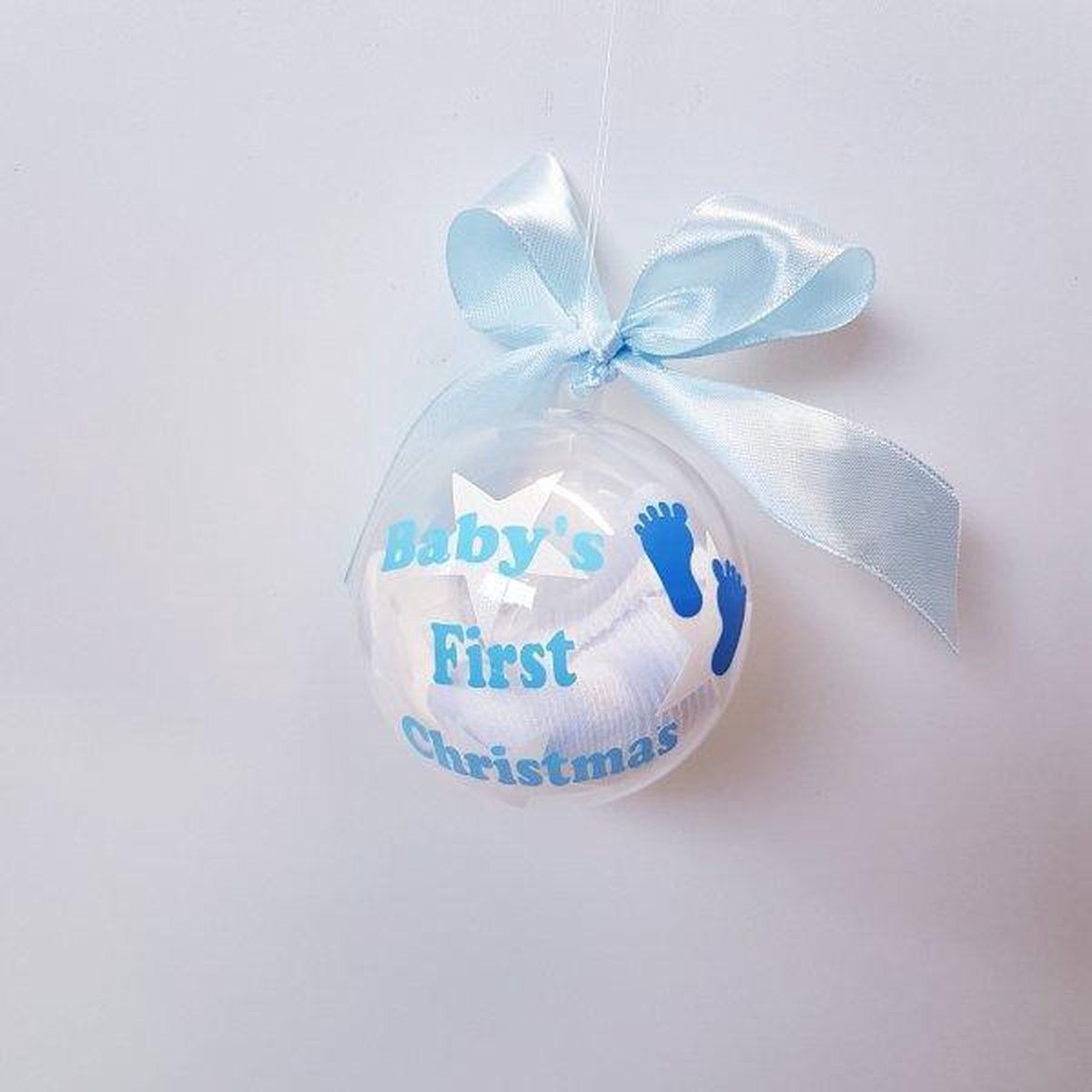 Kerstbal First Christmas Cadeau Blauw | Kraamcadeau | Kraampakket | Baby Cadeau