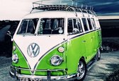 Dielay - Diamond Painting Pakket - Hippie Bus Volkswagen - 40x30 cm - Complete Set - Volledige Bedekking - Ronde Steentjes