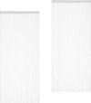 Relaxdays draadgordijn wit - deurgordijn - 250 cm - gordijn van draad - roomdivider - Pak van 2 90x245cm