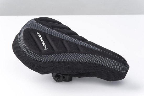 Dunlop Fietszadelhoes Gel - Hoes voor Fietszadel - Zadelcover - Fietsen zonder Zadelpijn - Gelzadel - Beschermt Zadel Slijtage - met Trekkoord voor Bevestiging - 28 x 20 CM - Zwart - Dunlop