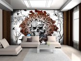 Alchemy Skull Flowers Tattoo Photo Wallcovering