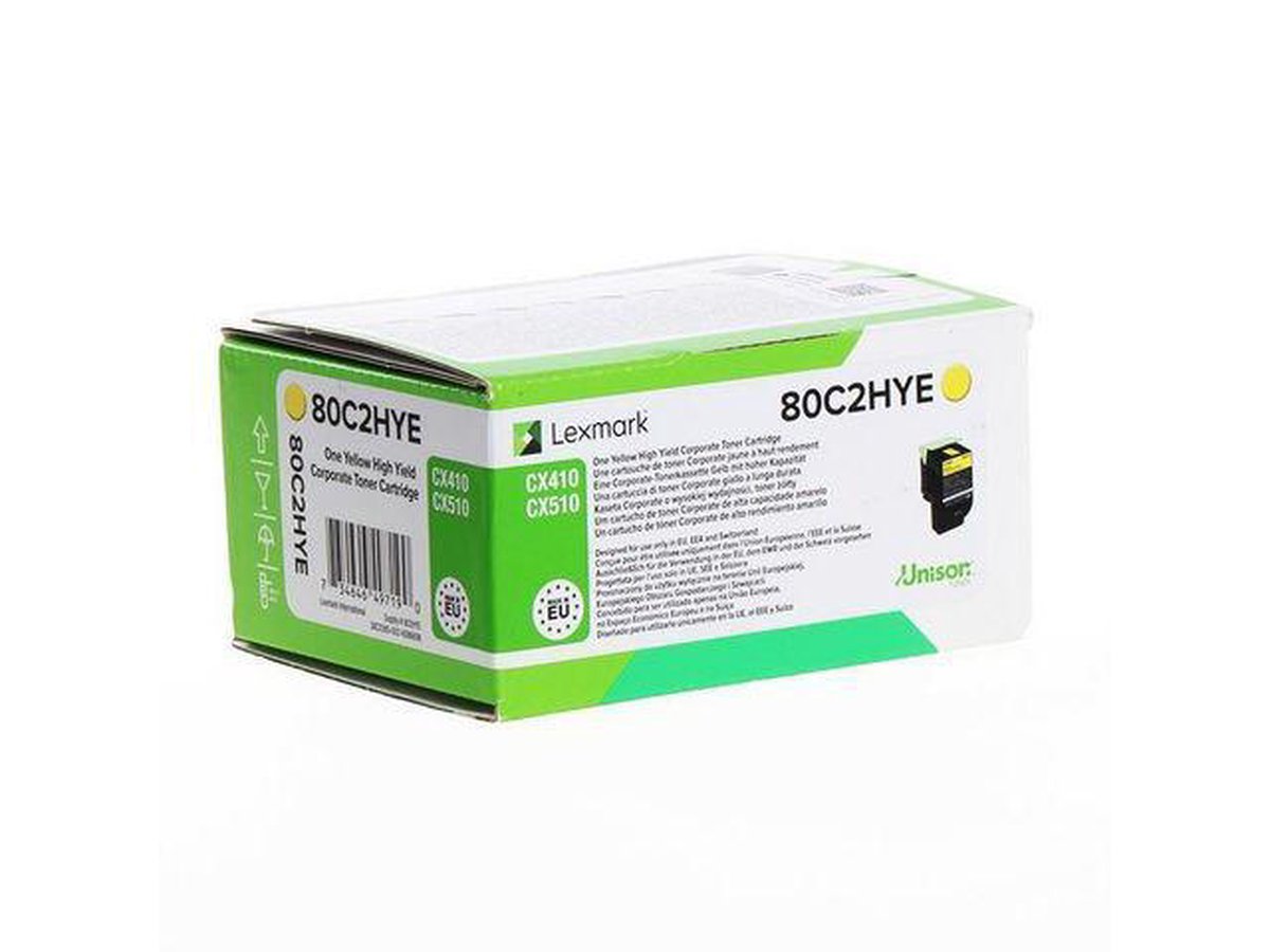 Lexmark 80C2HYE tonercartridge 1 stuk(s) Origineel Geel