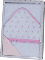 Gamberritos Badcape 100 X 100 Cm Katoen Meisjes Wit/roze