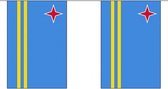 2x Buiten vlaggenlijn Aruba 3 meter - Arubaanse vlag - Supporter feestartikelen - Landen decoratie en versieringen