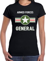 Militair / Armed forces verkleed t-shirt zwart voor dames - generaal / soldaat  carnaval / feest shirt kleding / kostuum L