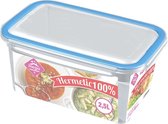 5x Contenants pour bouillon / nourriture 2,5 litres plastique transparent / plastique - Kiev - Contenant alimentaire hermétique / hermétique - Mealprep - Conserver les repas