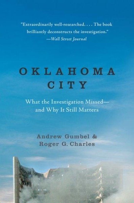 Boekomslag van Oklahoma City met een foto van een beschadigd gebouw onder een blauwe lucht.