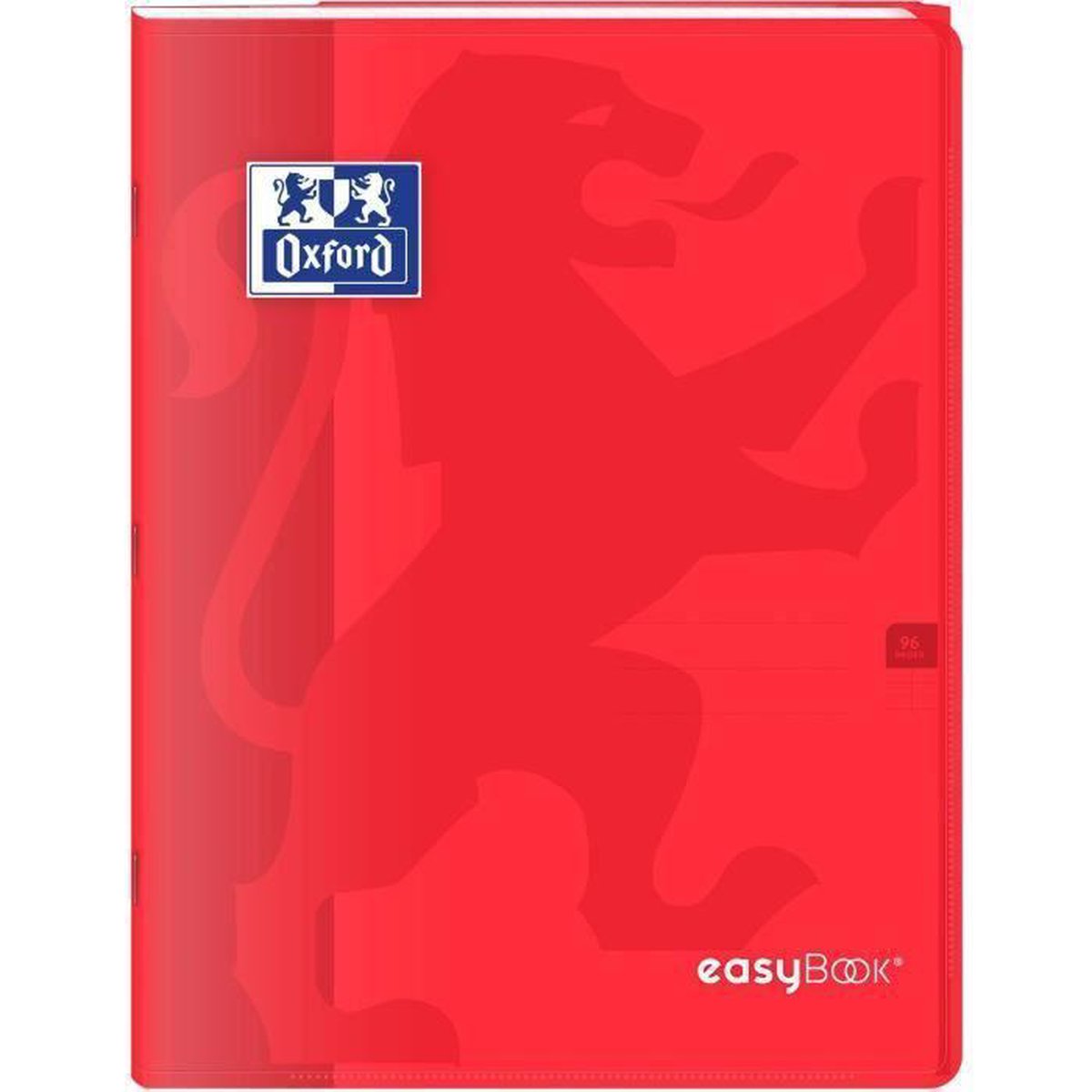 OXFORD - Easybook geniete notitieboek - 24 x 32 cm 96 p seyes - 90 g - Rood