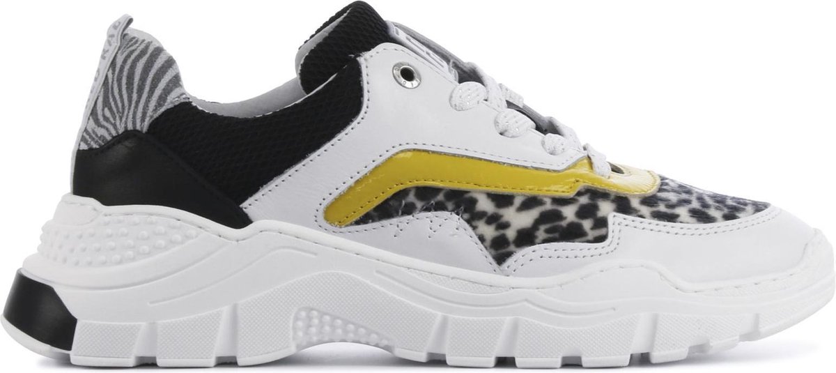 RED-RAG Witte Sneakers Met Leopard Print | Red Rag 13260