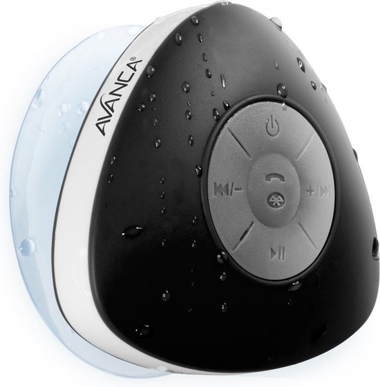 Avanca bluetooth waterdichte wireless speaker - douche speaker - waterproof - zwart