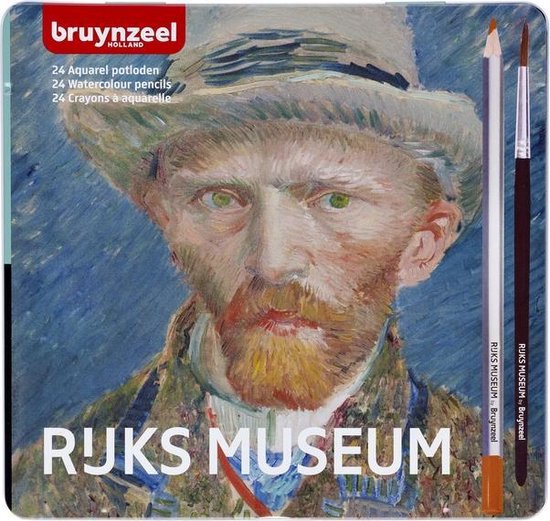 Kleurpotloden Bruynzeel aquarel Van Gogh blik à 24 stuks assorti