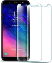 2x Screenprotector Tempered Glass Glazen Gehard Screen Protector 2.5D 9H (0.3mm) - Glasplaatje Geschikt voor: Samsung Galaxy A6 2018