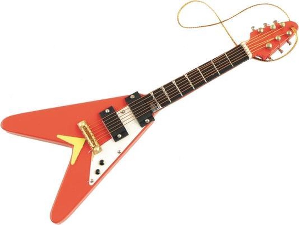 Kerstversiering V gitaar rood