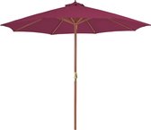 Tuinparasol met houten paal 300 cm bordeauxrood