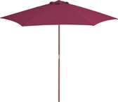 Tuinparasol met houten paal 270 cm bordeauxrood