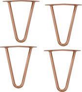 Hairpin poten tafelpoten 2-punt set van 4 - 15 cm - bruin-koperachtig