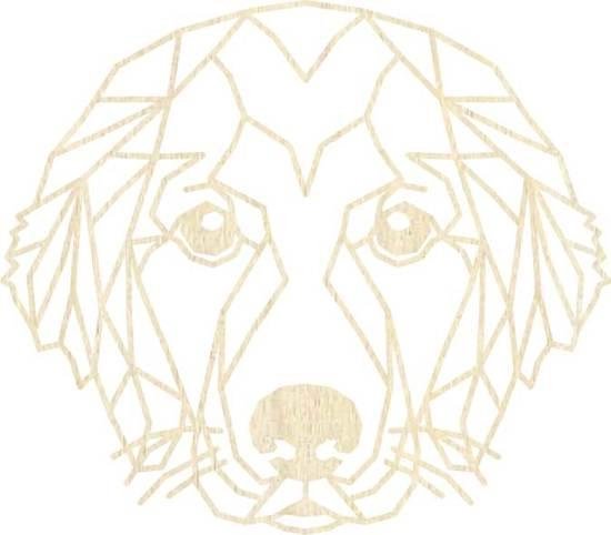 Golden Retriever Geometrisch Hout 50 x 44 cm Light wood - Honden - Wanddecoratie