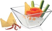 6x Amuse/serveerschaaltjes vierkant van glas 8 x 8 cm 100 ml - Schalen en kommen - Keuken accessoires