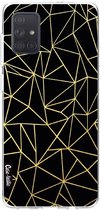 Casetastic Samsung Galaxy A71 (2020) Hoesje - Softcover Hoesje met Design - Abstraction Outline Gold Print