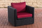 Clp Tibera - Fauteuil - 5mm Polyrotan - Zwart Rood