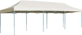 Partytent - Gepoedercoat staal - Crème - Opvouwbaar -9 x 3 x 3,15 m - UV en waterbestendig