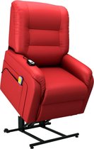 Massagefauteuil elektrisch sta-op-stoel kunstleer rood