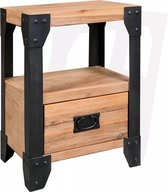 Nachtkastje 40x30x54 cm massief acaciahout staal