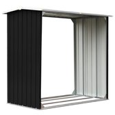 Haardhoutschuur - Gegalvaniseerd staal - Antraciet - 172x91x154 cm