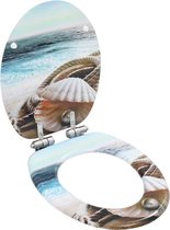 Toiletbril met soft-close deksel MDF schelpen print