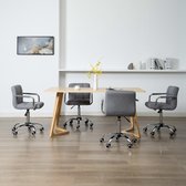 Eetkamerstoelen draaibaar 4 st stof lichtgrijs