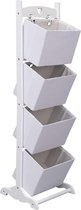 Mandenrek 2-laags 35x35x125 cm hout wit