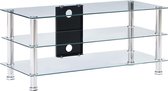 Tv-meubel 90x40x40 cm gehard glas transparant