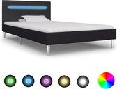 Bedframe met LED stof zwart 90x200 cm