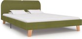 Bedframe stof groen 160x200 cm